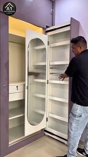 bedroom sliding wardrobe with dressing table #interiordesign #a1interiorsahil #shorts #viral