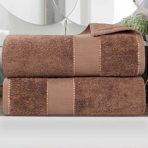 Superior Niles Egypt Produced Giza Cotton Bath Sheet Set of 2, Chocolate
