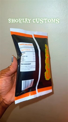 Custom Treat Labels!! #ShoelryCustoms 👠💻👚🎈💎⛓️ #SynoviaNicole 👑💋 #inspired #Doritos #Halloween #Custom | Synovia Nicole