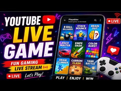 YouTube Live Game Play 🎮 | Playing Every YouTube Playables Game Live 😍 | Full Gameplay & Fun