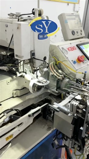 Amazing Automatic Elastic Bartack Machine #elasticbartack #autosewingmachine #bartack