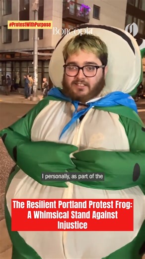 Meet the adorable and courageous frogs and their friends! The Resilient Portland Protest Frog: A Whimsical Stand Against Injustice In a vibrant display of creativity and resilience, a protester donning a frog costume in Portland bravely navigated the challenges of a recent demonstration. Despite being targeted with a chemical spray aimed at the suit's air vents, Todd remained undeterred. “I was stuck in it for like an hour,” he recounted, while humorously noting the minty flavor of the spray. “I