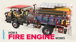 A 3D Cutaway Animation of How a Fire Engine Works