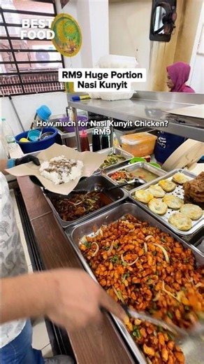 RM9 Huge Portion Nasi Ayam Kunyit📍Shedazz Ayam Goreng Kunyit @ 5 Star Food Court.⏰10.30am-5pm
