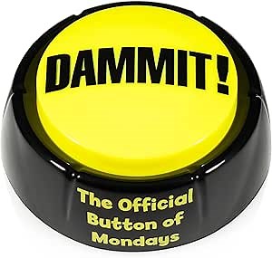 Dammit Button Stress Relief Desk Toy - The Official Button of Mondays!
