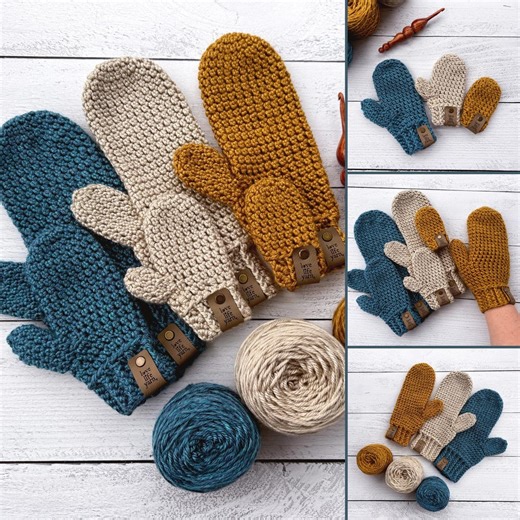 VIDEO TUTORIAL - 6 Sizes Easy Crochet Mittens Pattern- Crochet Mitten Pattern-toddler Crochet Mittens- Child Crochet Mitten- Women Mittens - Etsy