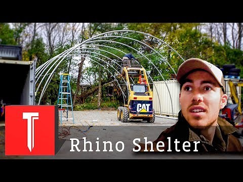 Putting Up A GIANT Portable Garage! || Rhino Shelter Build