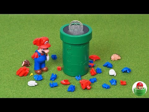 マリオの体がバラバラ！土管を組み立ててコインを入れてみた Super Mario 3D puzzle toys