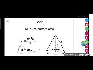 Formula of Cone || Volume and Area of Cone