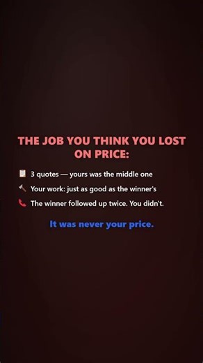 The job you think you lost on price 💸 #Shorts #contractor #salestips