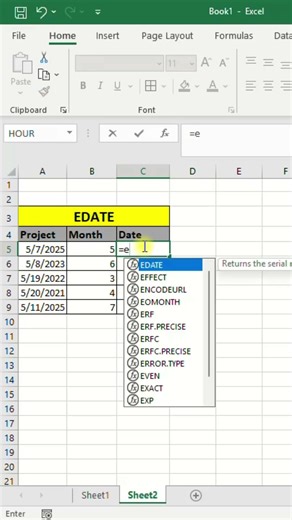 How To Use Edate Function In MS Excel | Ms Excel Me Edate Function Ka Use Kaise Kare #excel
