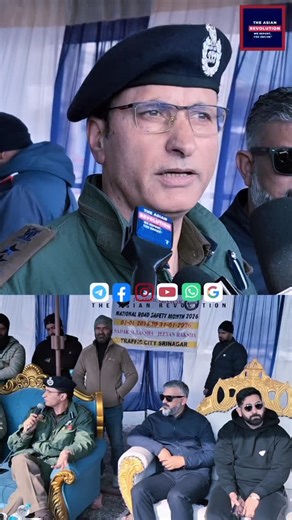 The Asian Revolution on Instagram: "Road Safety Month awareness event held at JVC Bus Stand in Srinagar As part of National Road Safety Month 2026, the Traffic Police City Srinagar, in collaboration with the Kashmir Road Safety Foundation (KRSF), organized an awareness programme at JVC Bus Stand. SSP Traffic City Ajaz Ahmad and DySP Mehboob attended as chief guests, emphasizing the importance of responsible driving and public cooperation under the theme “Sadak Suraksha, Jeevan Raksha. 📸 #Imran_