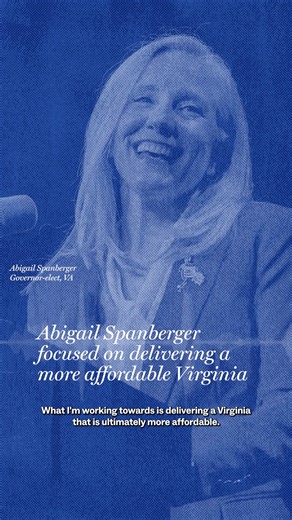 The DGA on Instagram: "Relentless and focused. That’s how Governor-elect @AbigailSpanberger plans to deliver a more affordable Virginia once she’s sworn in."