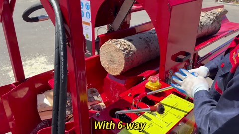 Firewood Processor with 739cc RATO Engine - Full Hydraulic Control, 3M Conveyor, 20-inch Chainsaw, Log Lifter, 6-Way Wedge - 17.3-inch Max Cut - for Home, Farm