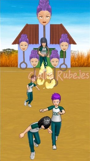 Chased By The Balloons SAKURA SquidGame #sakuraschoolsimulator #shorts #sakura #ytshorts