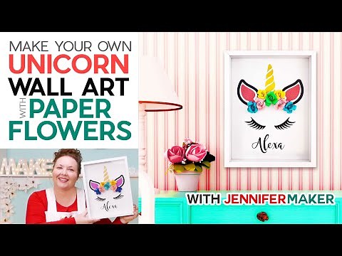 DIY Unicorn with Paper Flowers Framed Art - Cute & Easy!