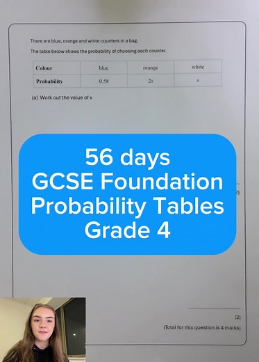 GCSE Foundation Maths: Probability Tables (Grade 4)