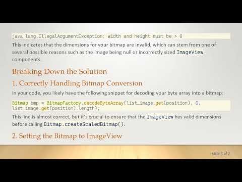 Resolving the width and height must be 0 Error in Android RecyclerView with Bitmaps