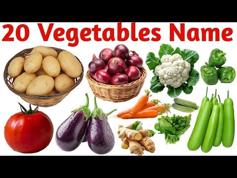 20 सब्जियों के नाम | Learn 20 Vegetable Names in English with Pictures Easy Learning Video