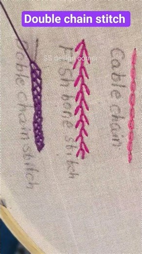 Double Chain Stitch #shorts #embroidery