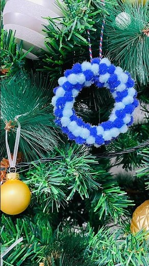 💫 Fluffy Mini Wreath Ornament DIY #shorts#craft#christmas#winter