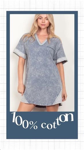 Effortless Style! VERY J Short Sleeve V Neck Tee Dress 🌿 Casual & Chic Outfit