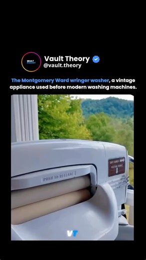 Vault Theory on Instagram: "Before smart appliances, this was the ultimate home system. It didn't just clean clothes—it engineered the process. Here’s the breakdown: 1. Mechanized Agitation, Manual Transfer. The electric motor handled the wash, but you powered the critical transfer via the wringer. This human-machine interface made you an essential component of the system—an operator, not just a bystander. 2. The Physics of the Pinch. The wringer itself was pure simple machine genius. Two roller