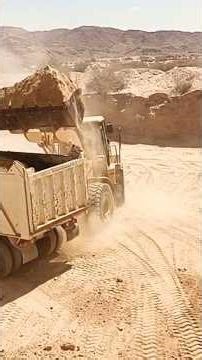 “How Shovels Load Trucks with Sand in Saudi Arabia | Real Work Process” #heavymachinery #excavator