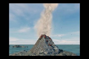 Volcano eruption animation in 3d