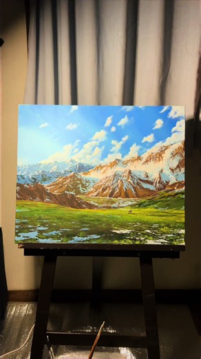 風景画のアクリル画を描く方法