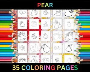 Printable Pear Coloring Pages for Kids & Adults | 35 Pages | Digital Download PDF | Cute Sweet Fruit Pears Coloring Sheets Collection - Etsy Canada
