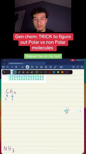 Gen chem: TRICK to figure out Polar vs non Polar molecules #biology #apchem #chemistry #stem #dat