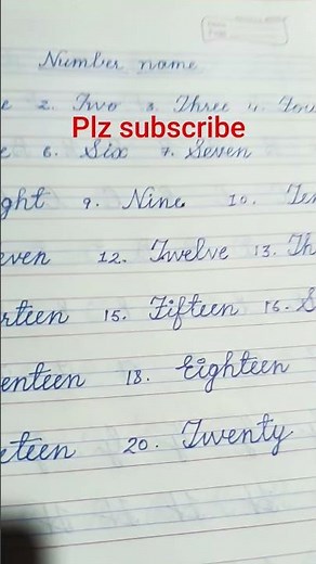 number names in cursive writing.