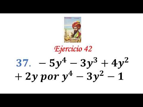 Algebra de Baldor: Ejercicio 41 - Problema 37: -5y^4-3y^3+4y^2+2y por y^4-3y^2-1
