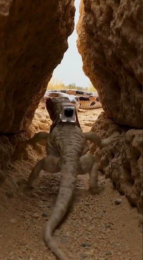 Micro Camera on a Lizard Enters a Hidden Predator Zone Real POV Wildlife
