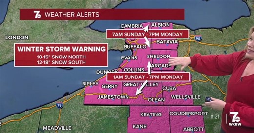 Autumn’s Forecast:  Winter Storm Warnings in effect Sunday
