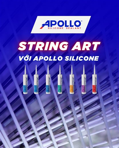 #DIY TẠO NÊN TÁC PHẨM NGHỆ THUẬT STRING ART TUYỆT ĐẸP VỚI APOLLO SILICONE ✨ Ngoài những ứng dụng làm vật liệu dán dính, trám trét đa năng cho các công trình dân dụng và nội ngoại thất, Apollo Silicone còn có một ứng dụng vô cùng sáng tạo đó là tạo ra những tác phẩm String Art - hay còn gọi là tranh chỉ đinh. ✨ Những bức tranh String Art từ sợi keo Apollo Silicone với tính chất dẻo dai, chịu lực tốt và bền bỉ với thời gian sẽ vô cùng phù hợp để nghệ sĩ tranh chỉ đinh sáng tạo những tác phẩm nghệ 