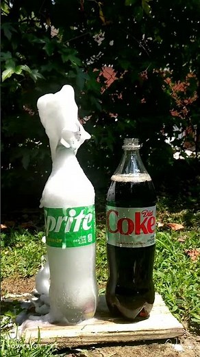 Diet Coke and Sprite Vs Mentos (Reaction) Experiment