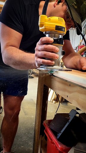 722 reactions | Cutting splines and short shorts...everyones favourite! #palmrouter #woodworking #woodworker #woodwork #dewalt | The Natural Workshop | Facebook