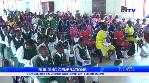 Rotary Club, Benin City Organises World Interact Day To Educate Students The need to be morally upright and build a secured future for the younger generation has been emphasised. The remark was made by the President, Rotary Club of Benin, Rotarian Angela Obaitua during the World Interact Day held in Benin City. Efosa Uwangue has details. www.itvradiong.com/live www.youtube.com/itvradiong www.facebook.com/itvradiong www.twitter.com/itvradiong www.instagram.com/itvradiong www.tiktok.com/@itvradion