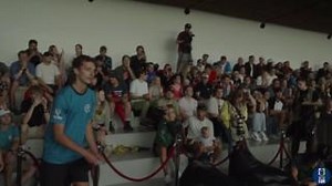 Calvin Heimburg has the early lead in the distance competition with a 173 meter (568') BOMB 💣 Watch the Delfi Superstar Challenge here: discgolfnetwork.com | Disc Golf Pro Tour