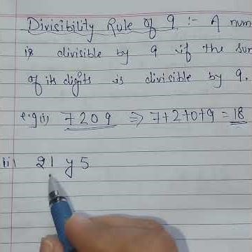 DIVISIBILITY RULE OF 9//MATHS