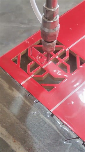 Relaxing water jet cutting ceramic stone processing relaxation video