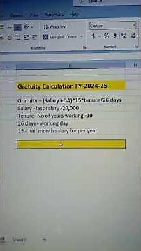 Gratuity calculation | how to calculate gratuity #excel
