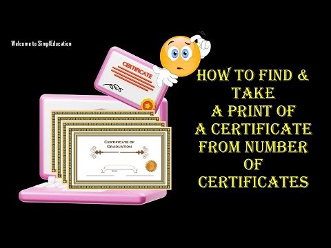 How to find & take a Print of A single Certificate from number of Certificates