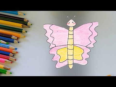 تعلم رسم فراشة | كيف ترسم خطوة بخطوة للمبتدئين | رسم سهل فراشة كيوت