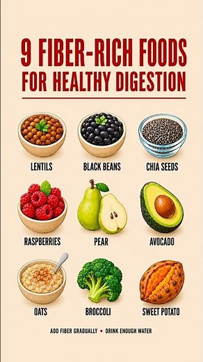 9 Fiber-Rich Foods for Healthy Digestion #healthyeating #highfiberfood #healthyliving