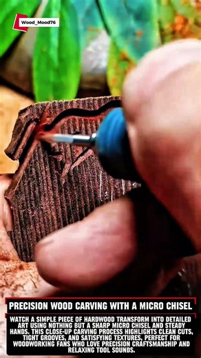 Precision Wood Carving with a Micro Chisel #woodcarving #woodworking #handtools #shorts