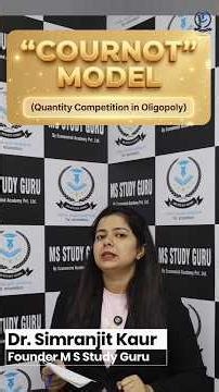 Cournot Model Of Oligopoly | Non Collusive Oligopoly | By Simranjit Kaur Mam #shorts