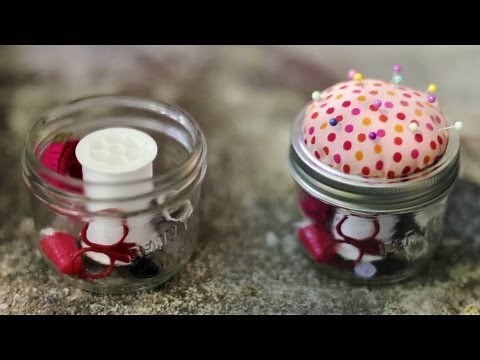 DIY SEWING KIT/ PINCUSHION MASON JAR